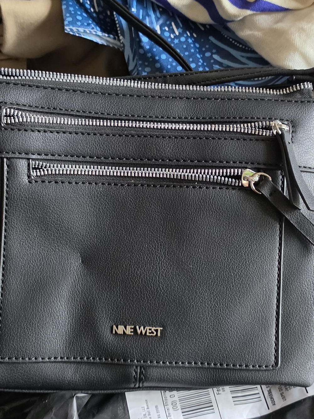 Nine West Black Crossbody Bag with Silver Hardware